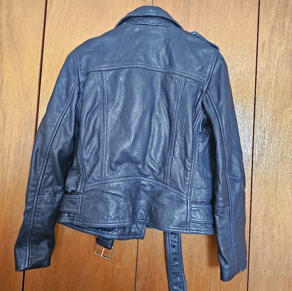 Massimo Dutti Leather Biker Style Jacket. Size S - Picture 5 of 11